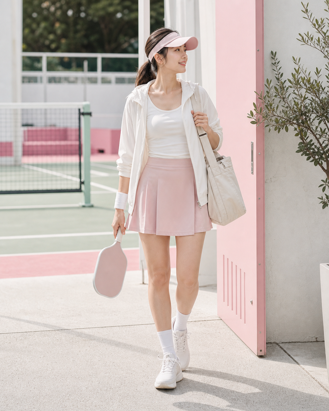 DinkFit pickleball street-snap outfit editorial
